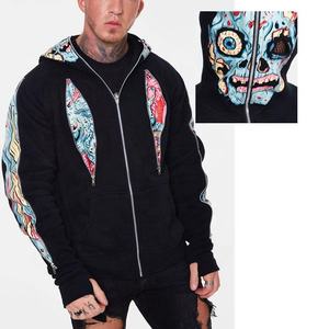 Vente en gros de pull avec logo personnalisé Sweat à capuche avec fermeture à glissière intégrale réfléchissante Sweat à capuche lumineux avec impression numérique 3D - Product Image 1