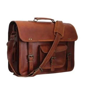Genuine Goat Leather Vintage Brown Classic Executive Shoulder <b>Bag</b> Customize <b>Laptop</b> Messenger Unisex Office Briefcase Travel <b>Bag</b> - Product Image 2
