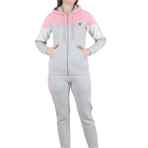 Venta caliente chándal ajustado para mujer 100% algodón cómodo con capucha ropa de entrenamiento cremallera patrón sólido de moda para invierno - Product Image 4