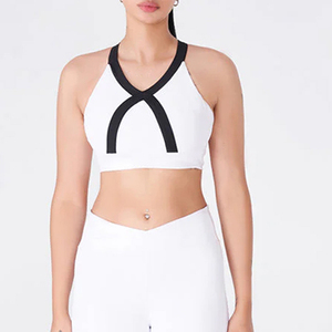 Custom Women Cross Strap High Support Sports Bra Wholesale Breathable Yoga Fitness Running Gym Workout Activewear Bra <b>Top</b> - Product Image 3