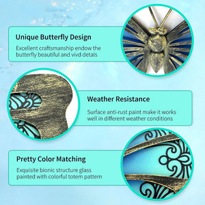 Decoración de Pared Moderna Rústica para Interiores del Hogar, Arte de Pared de Aluminio y Hierro con Diseño de Mariposa, Estilo Islámico Abstracto para Sala de Estar y Restaurantes - Product Image 2