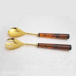 Serveurs à salade en acier inoxydable, poignée battue faite à la main, Design en acier inoxydable, serveurs à salade décoratifs - Product Image 5