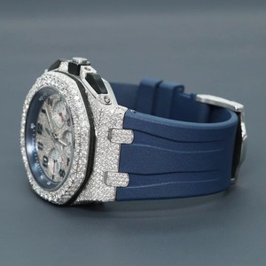 Reloj Mecánico Automático de Lujo para Hombre RB Gems con Correa de Acero Inoxidable y Esfera de Cristal con Fase Lunar Analógica, Viene con Caja - Product Image 4