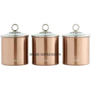 Juego de suministro directo de fábrica de 3 utensilios de cocina café azúcar y té aspecto llamativo esmalte acabado forma cilíndrica ollas de hojalata de Metal - Product Image 2