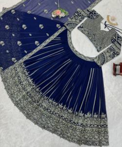 Vêtements de mariage de créateur Lehenga Choli avec fil et séquence - Product Image 4