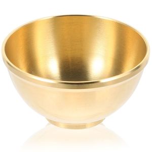 Bol à salade rond coréen de haute qualité en acier inoxydable doré, outils de cuisine et de restaurant en métal pour fruits et légumes - Product Image 1