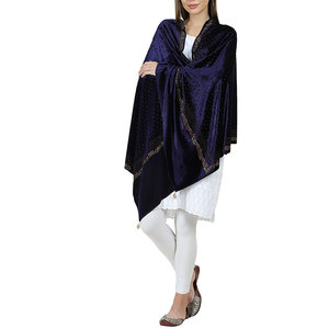 Châles d'étole Kashmiri brodés en velours pur pour femmes d'hiver de style classique-Meilleure vente personnalisable - Product Image 6