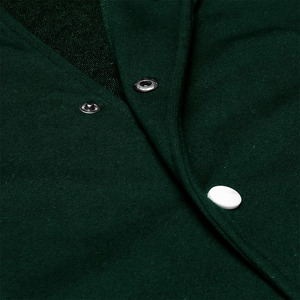 Chaqueta Varsity clásica unisex con cierre frontal de botón Chaqueta de béisbol gruesa y cálida con cuello acanalado y dobladillo - Product Image 5