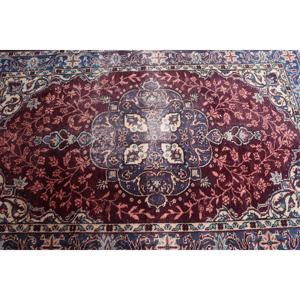 Alfombra Turca, Alfombra Vintage de 3.9x6 pies, Alfombra de Lana con Rayas Azules - Product Image 4