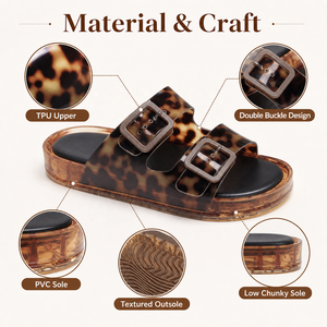 Ciabatte da donna con stampa leopardata in PVC, <span class=keywords><strong>sandali</strong></span> in gelatina con doppia fascia e <span class=keywords><strong>soletta</strong></span> massaggiante per l'estate - Ordini all'ingrosso - Product Image 4