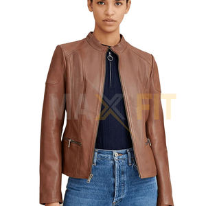 MAXFIT ENTERPRISES Veste en cuir de qualité supérieure pour femmes, toile marron respirante faite à la main, impression de logo personnalisé, pour un usage professionnel en hiver - Product Image 5