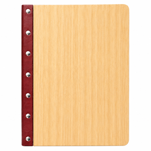 Cubierta de Menú de Madera Marrón DIVRIS con Remaches Metálicos, Capacidad para Múltiples Páginas, para Restaurantes y Hoteles - Product Image 2