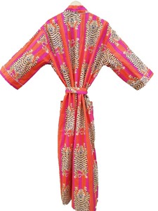 Kimono Maxi con estampado de tigre de algodón, ropa de dormir Sexy, albornoz y ropa de Spa, Kimono de verano de estilo playero étnico para dormir, ocio - Product Image 6