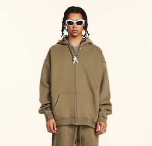 Sudadera con capucha de lana de algodón 345gsm de alta calidad para hombres, venta al por mayor, cremallera de gran tamaño para impresión Digital de otoño - Product Image 4