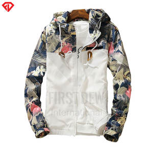 Nouveau classique coupe-vent veste personnalisé imprimé fleuri léger fermeture éclair à capuche manteaux respirant hommes femmes coupe-vent veste - Product Image 5