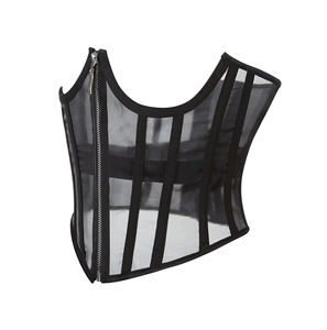 Camiseta sin mangas con entrenador de cintura de malla Sexy para mujer, corsés push-up negros con corpiño transparente, accesorio de equipo de Fitness - Product Image 6