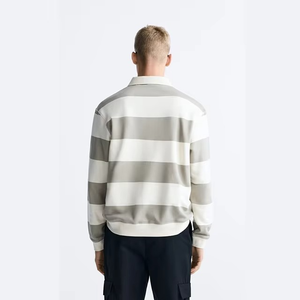 New Arrival Quality Men for <b>Shirts</b> Breathable <b>3</b> <b>Button</b> Placket 100% Cotton Knitted <b>Long</b> <b>Sleeve</b> Solid Colors Regular Fit - Product Image 2