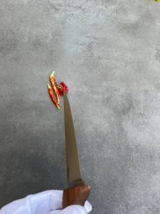 Cuchillo de filetear hecho a mano con hoja de acero de Damasco y mango de madera, cuchillo para exteriores - Product Image 2