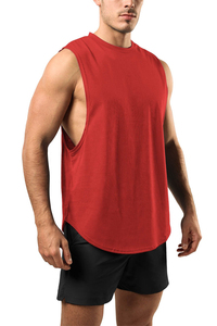Taille US Muscle Vest Logo personnalisé 65% coton respirant plaine Fitness course basket-ball hommes entraînement GYM débardeurs hommes - Product Image 3