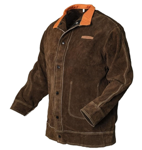 Chaqueta de Soldadura Nueva de Color Negro, Traje de Seguridad de Soldadura de Cuero Vacuno, Chaqueta de Soldadura Resistente al Fuego y al Calor de Alta Resistencia - Product Image 6