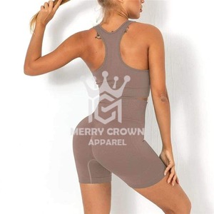 เซ็ต2ชิ้นสำหรับผู้หญิงชุดเสื้อผ้าลำลองแบบสั้นและสีล้วนทำจากผ้าฝ้าย - Product Image 5