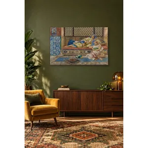 Fida Rudolf Ernst, femme jouant du saz sur un divan, impression sur toile - Product Image 4