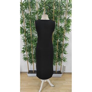 Robe mi-longue sans manches en viscose à col rond pour femme, 34848 - Noir - Product Image 6