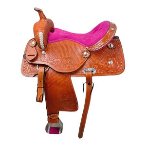 Vente en gros de selles de course de baril selles de cheval Western en cuir véritable fait à la main de qualité supérieure approvisionnement d'usine en vrac collant de Cowboy durable - Product Image 2