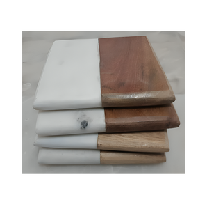 Ensemble de sous-verres élégants en marbre blanc pour la table basse à la main accessoire de verres en pierre moderne cadeau élégant classique - Product Image 2