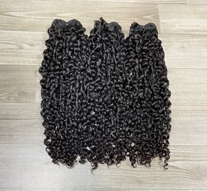 Afro Curly Double Drawn Double Weft 100% Extension de cheveux humains Pas de cuticule chimique alignée Bon service garanti pour les femmes noires - Product Image 4