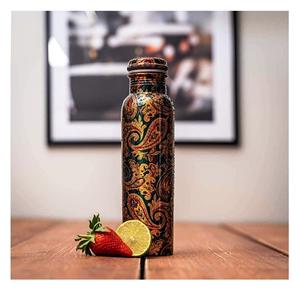 Botella de agua impresa hecha a mano en Moradabad regalo personalizado con alta capacidad - Product Image 1