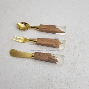 Elegant Style Stainless Steel Flatware Cutlery Set Resin and Wood Handle Home and Kitchenware Used New Design at Hot Selling - Product Image 2