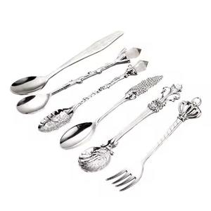 Royal Design Embossed Beautiful Fancy Cutlery <b>Flatware</b> <b>Set</b> Modern Hot Selling - Product Image 1