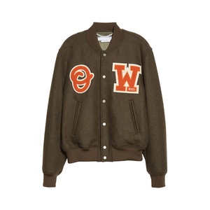 2023 hommes lourd Letterman veste haute qualité col montant hiver vêtements de plein air usine en gros Bomber vestes - Product Image 5