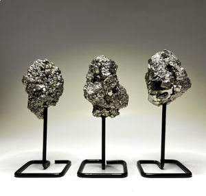 Racimo de pirita de piedras preciosas de colores naturales en soporte de Metal para la decoración de la piedra de cristal curativa de la habitación de la Oficina - Product Image 3