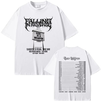 T-shirt Rock Band Falling in Reverse World Tour 2025 – Collection Été Homme Femme Décontracté Oversize Streetwear Coton Vintage