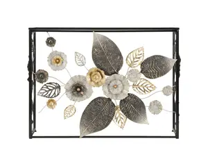 Glam Dark Floral Console Table com um design refinado perfeito para decorar uma entrada ou sala de estar ou qualquer interior