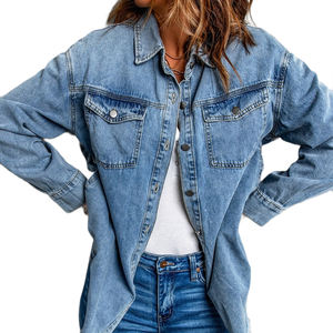 High Street 2024 chaqueta vaquera hecha a medida para mujer artículos Premium transpirable a prueba de viento Chaquetas vaqueras elegantes para mujer servicio OEM - Product Image 4