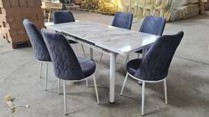 Ensemble de meubles de salle à manger modernes et élégants, 1 table et 6 chaises pour une touche élégante dans la cuisine ou la villa - Product Image 3