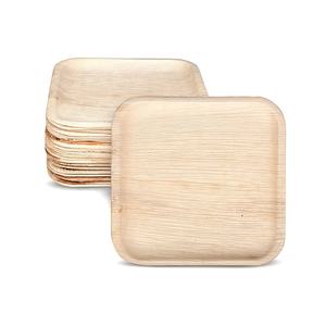 Romantic <b>Disposable</b> Biodegradable <b>Bamboo</b> <b>Plate</b> Areca Palm Leaf Wooden Design Eco-Friendly Plastic for Parties-MOQ 100pcs - Product Image 5