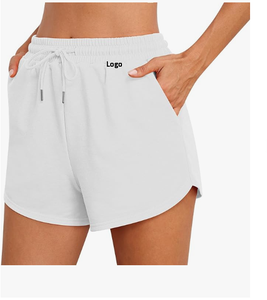 2024 short de survêtement en coton pour femmes à la mode avec poches mi-taille cordon été entraînement course décontracté salon Shorts - Product Image 1