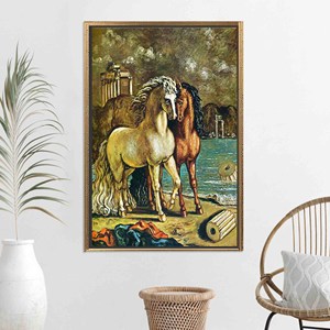 Apollo's Horses: Vibrant Printed Canvas Art for Elegant Home Decor,GOLD <b>FRAMED</b> CANVAS - Product Image 1