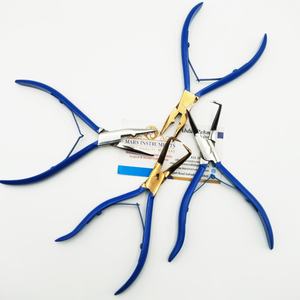 Professional Salon Stainless Steel Metal <b>Hair</b> <b>Extension</b> Pliers Solid Blue Color Customizable Packaging Label for Commercial Use - Product Image 3