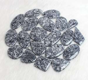 Venta al por mayor de cabujones de jaspe de pinolita natural hechos a mano, piedras preciosas sueltas a granel para el suministro de joyería - Product Image 3