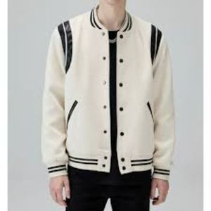 Dernier luxe Letterman personnalisé chenille broderie Patch travail manches en cuir veste Letterman Varsity pour hommes - Product Image 5