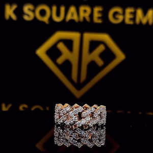 Banda de cadena de eslabones cubanos antiguos, banda de boda de moissanita de corte brillante redondo incoloro para novio, banda para hombres - Product Image 3