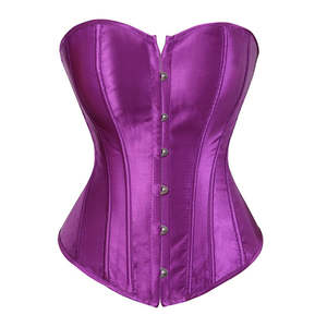 Elegant Purple Satin Corset Body Shaping Shapewear Slimming Waist Trainer Bustier Top for Women Sexy Lingerie Outfit - Product Image 2