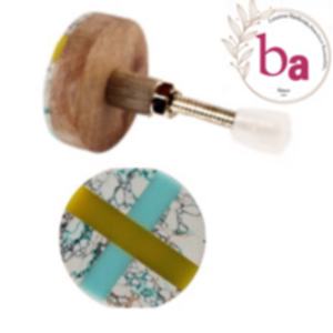 Poignée de traction de boutons de porte de tiroir en laiton en résine multicolore moderne pour cuisine villa-exportation de qualité pour commode appartement - Product Image 1