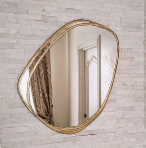 Marco de metal de calidad superior Estilo simple Espejo montado en la pared Elegante dormitorio de aluminio Baño Decoración para el hogar - Product Image 5