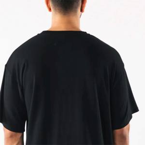 Camisetas de gimnasio de algodón 100% de alta calidad para hombres de gran tamaño de manga corta logotipo personalizado transpirable 220gsm Jersey de talla grande estilo informal - Product Image 6